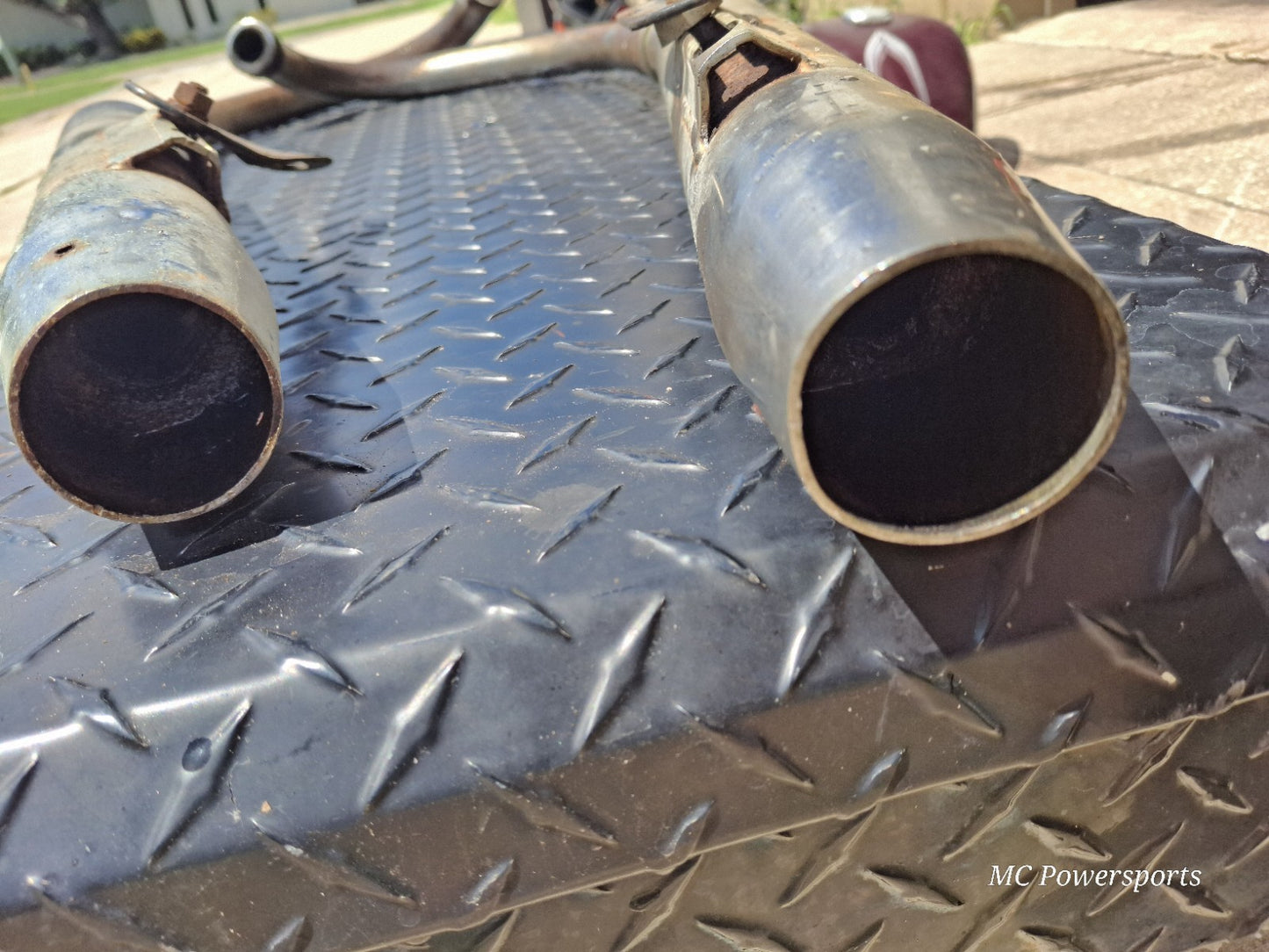 Vintage Early 70's 1971 Honda CB350 Twin Left & Right Exhaust Header Head Pipes