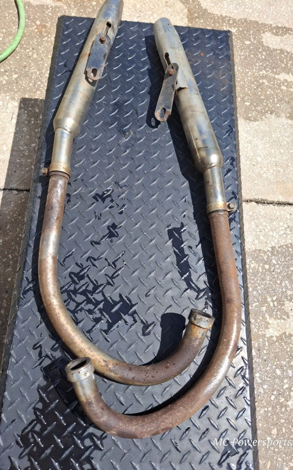 Vintage Early 70's 1971 Honda CB350 Twin Left & Right Exhaust Header Head Pipes