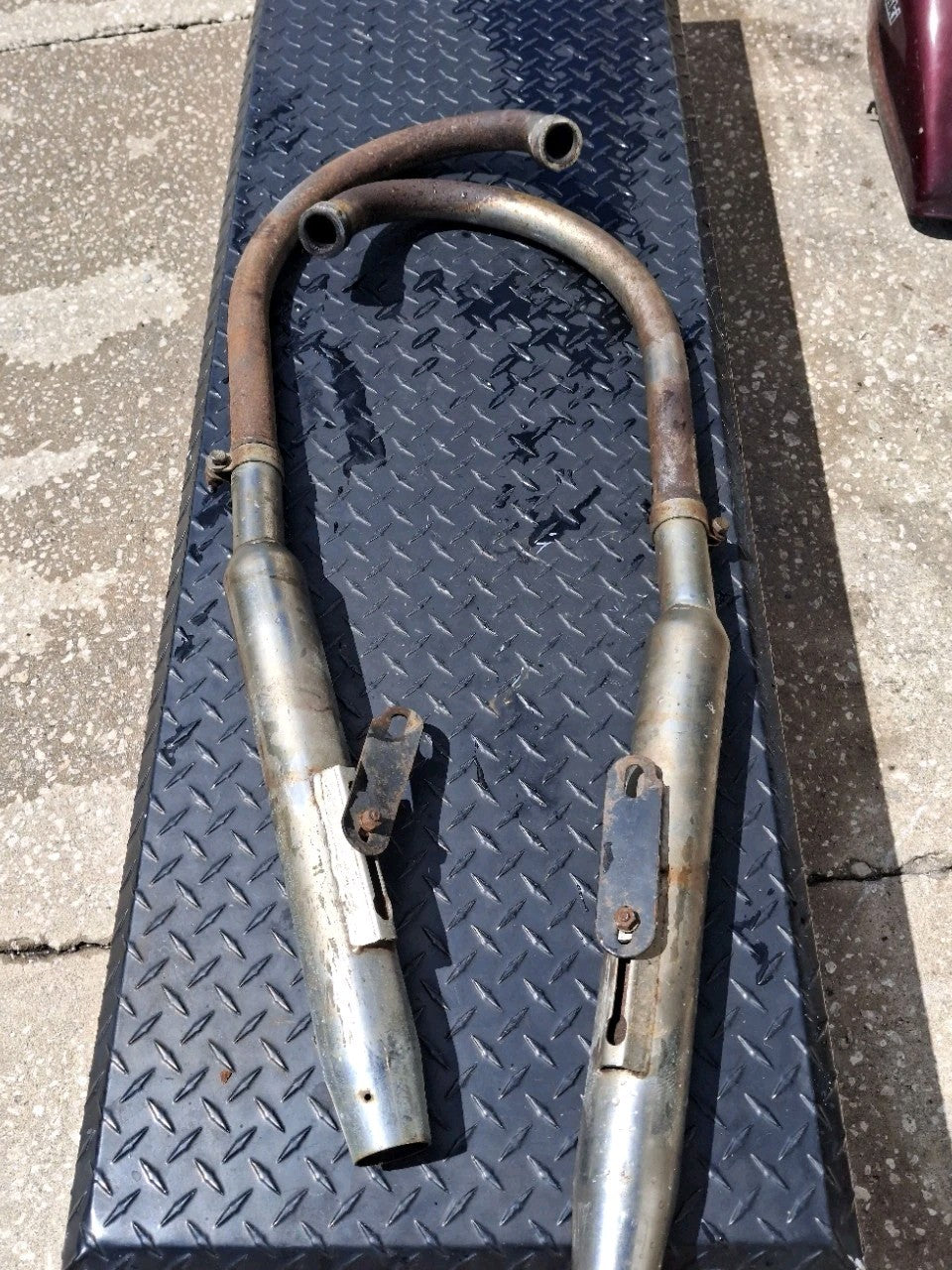 Vintage Early 70's 1971 Honda CB350 Twin Left & Right Exhaust Header Head Pipes