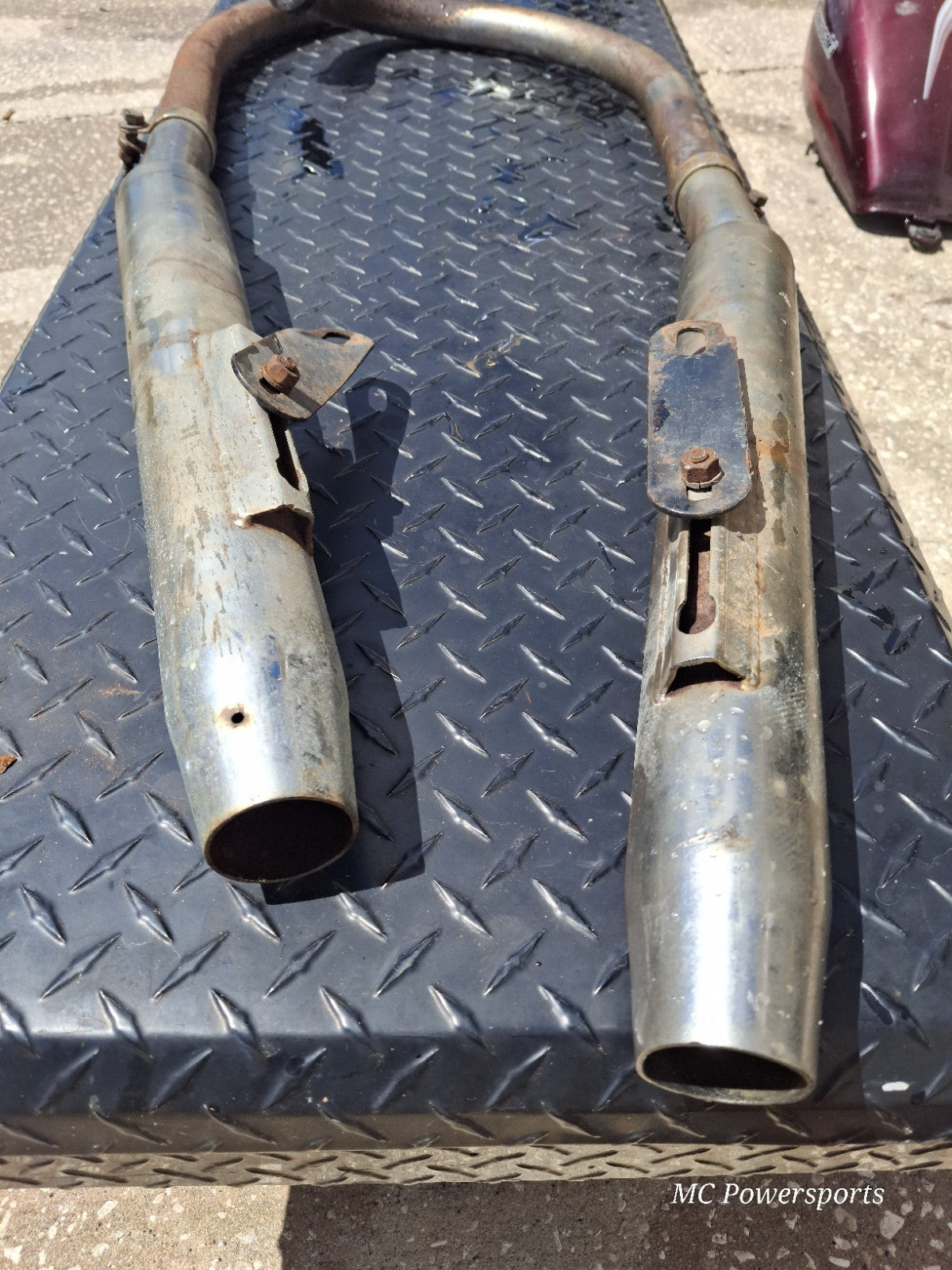 Vintage Early 70's 1971 Honda CB350 Twin Left & Right Exhaust Header Head Pipes